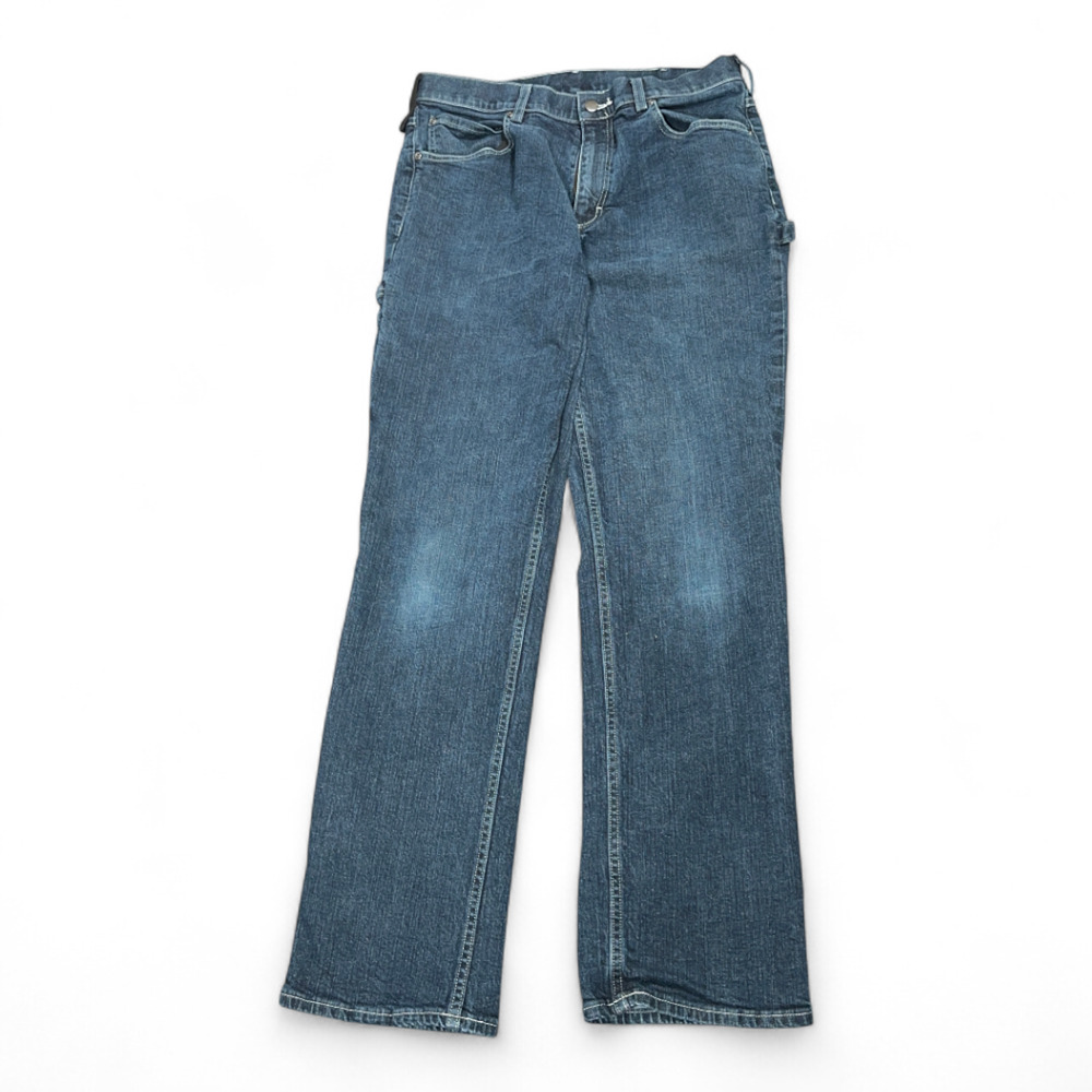 Duluth Trading Jeans Mens 34x33 Blue 40 Grit Dark Wash Carpenter Workwear